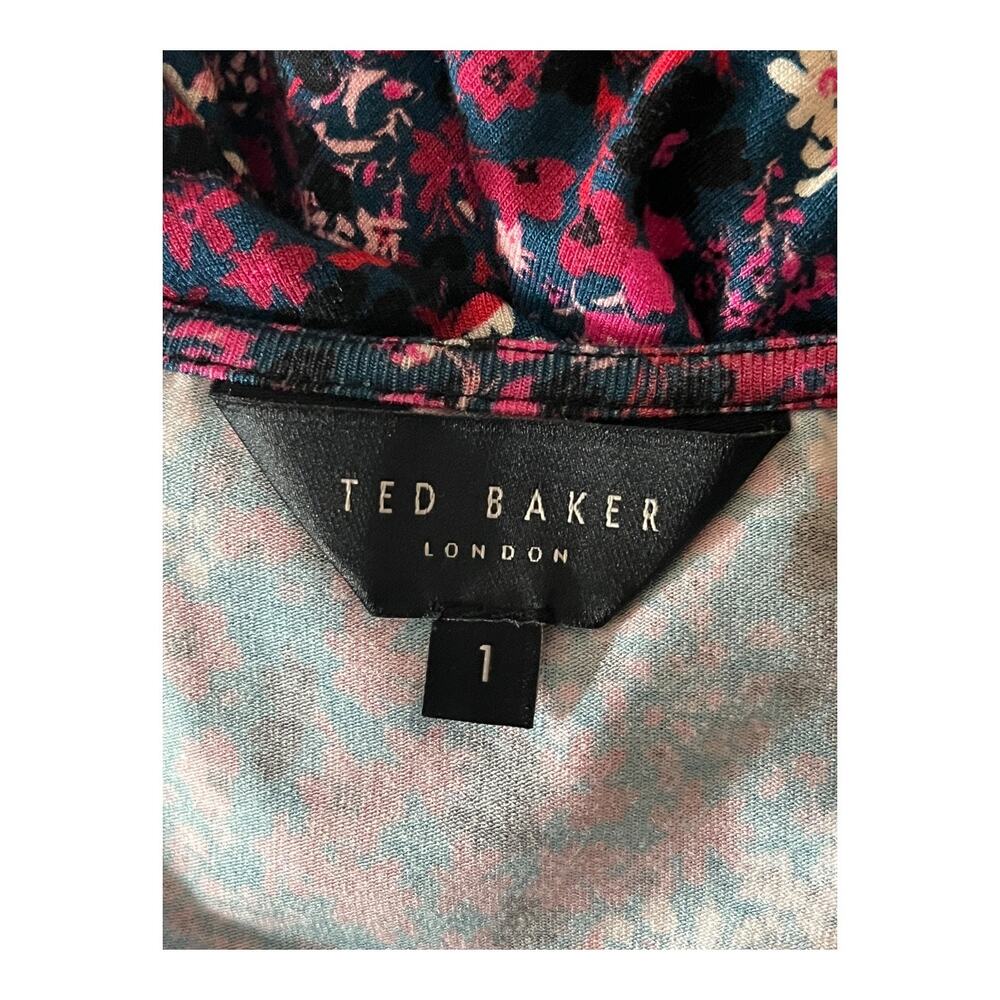 Ted Baker Dress Maggeyi Floral wrap front jersey size 1 (US 4) - Picture 5 of 9